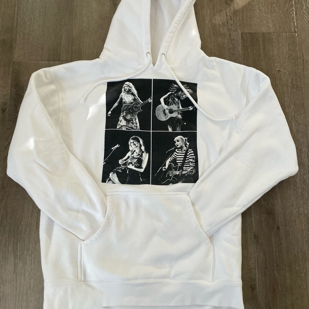 OFFICIAL Taylor Swift Hoodie. Color is white, size large.